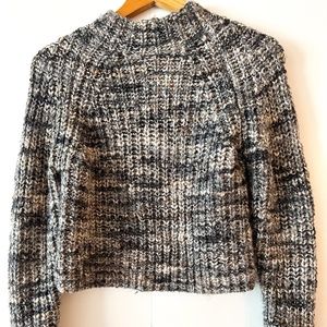Woven Knit High-neck Sweater
